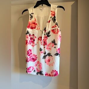 Candie's Pink and Black Floral Tank Top